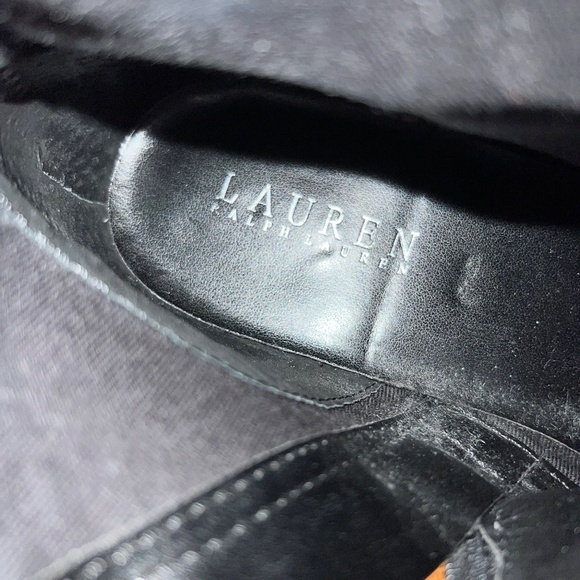 Lauren Ralph Lauren leather black and tan boots with ankle riding detail - Picture 6 of 7